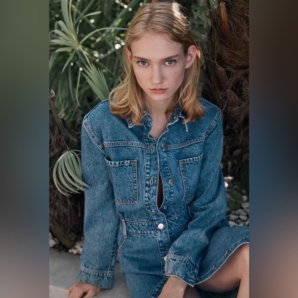 ZARA  NWT  Denim midi Dress - Picture 2 of 13